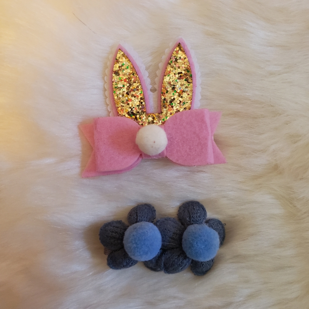 Little Hair Clips - Bunny and Flowers